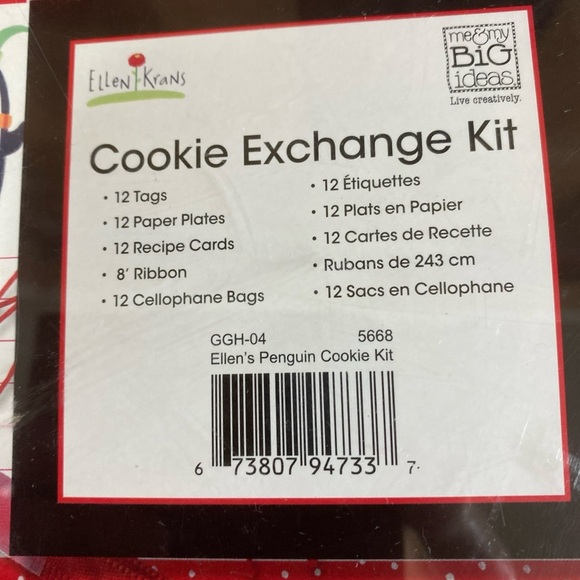 Cookie Exchange Kit Christmas Holiday Tin Ellen Krans Plates Tags Ribbon Bags - Picture 8 of 8